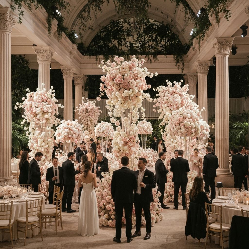 Garden at wedding reception